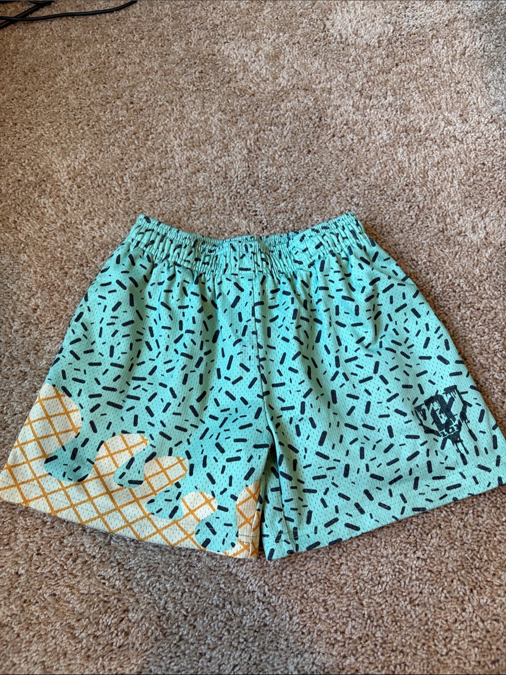 Boys Baseball 101 Mint ice cream drip shorts